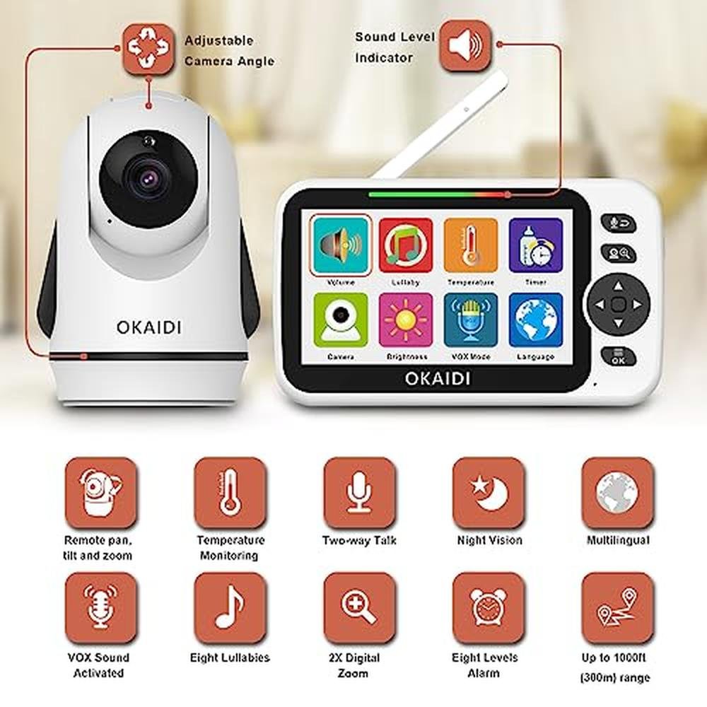 Baby Monitor: OKAIDI Video Baby Monitor with Camera and – Side View