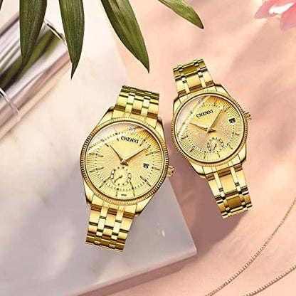 Men Women Couple Watches: Luxury His and Her Stainless – In Use