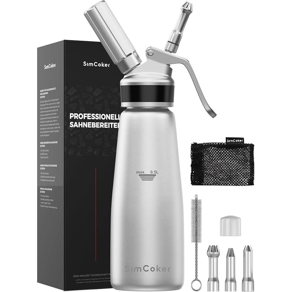 Whipped Cream Dispenser: Aluminum Cream Whipper 500ml – Front View