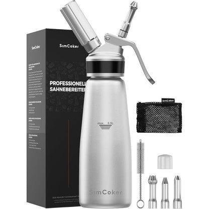 Whipped Cream Dispenser: Aluminum Cream Whipper 500ml – Front View