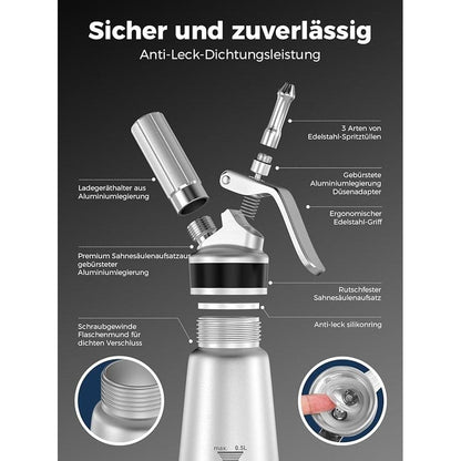 Whipped Cream Dispenser: Aluminum Cream Whipper 500ml – Packaging