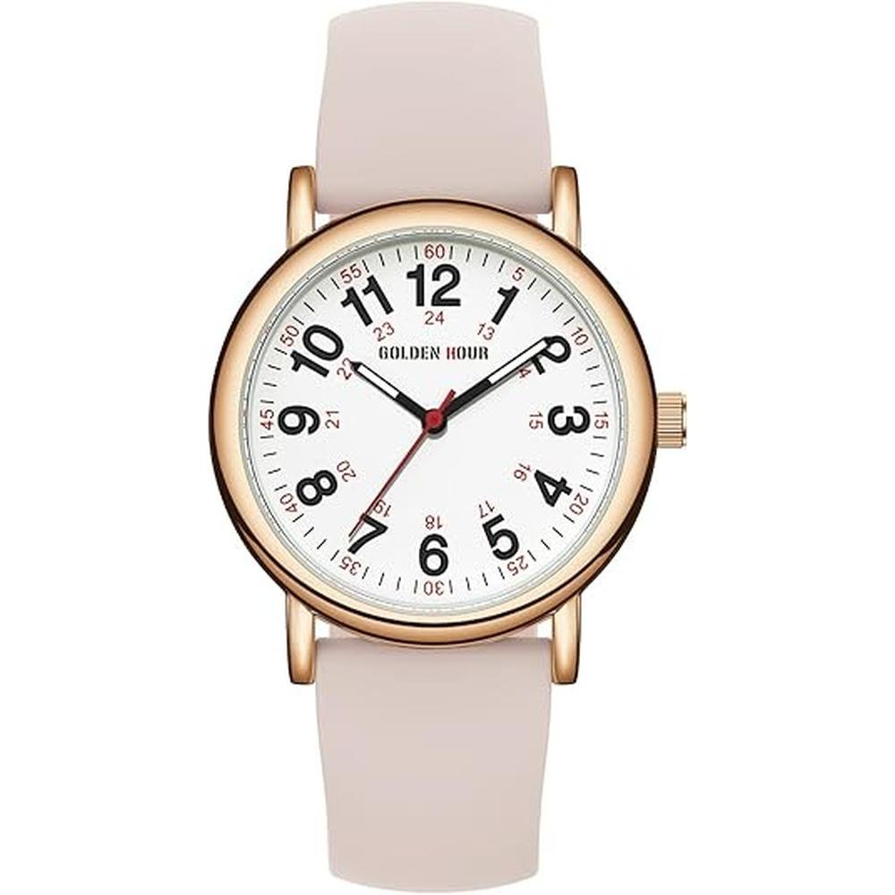 Golden Hour: Luxury Nurse Watch 24-Hour Waterproof – Side View