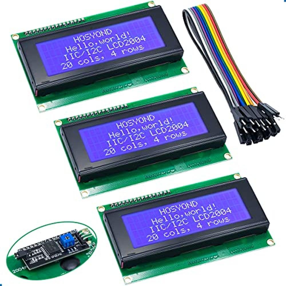 LCD Module: Hosyond 3pcs IIC I2C 2004 20x04 LCD Screen – Front View