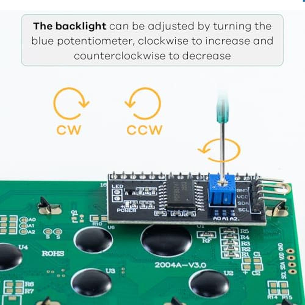 LCD Module: Hosyond 3pcs IIC I2C 2004 20x04 LCD Screen – Close-up Detail