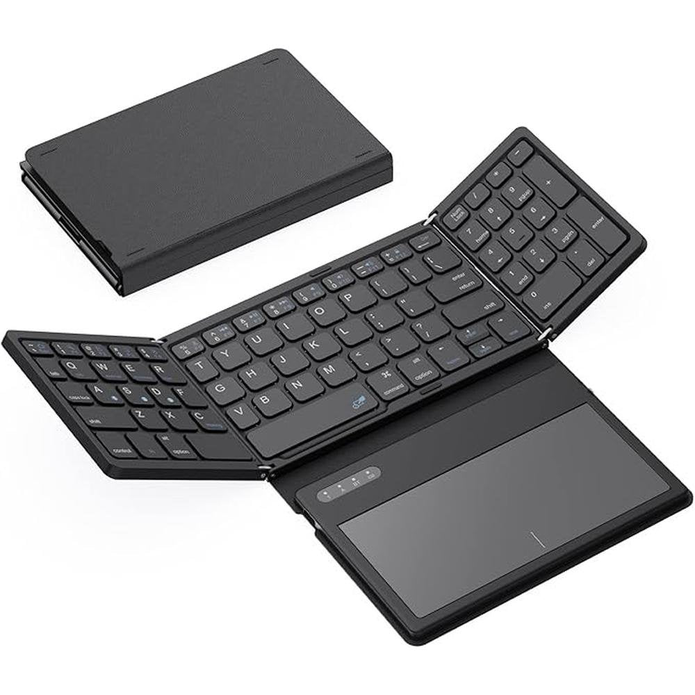 Keyboard Foldable: Premium Foldable Bluetooth Keyboard with – Front View