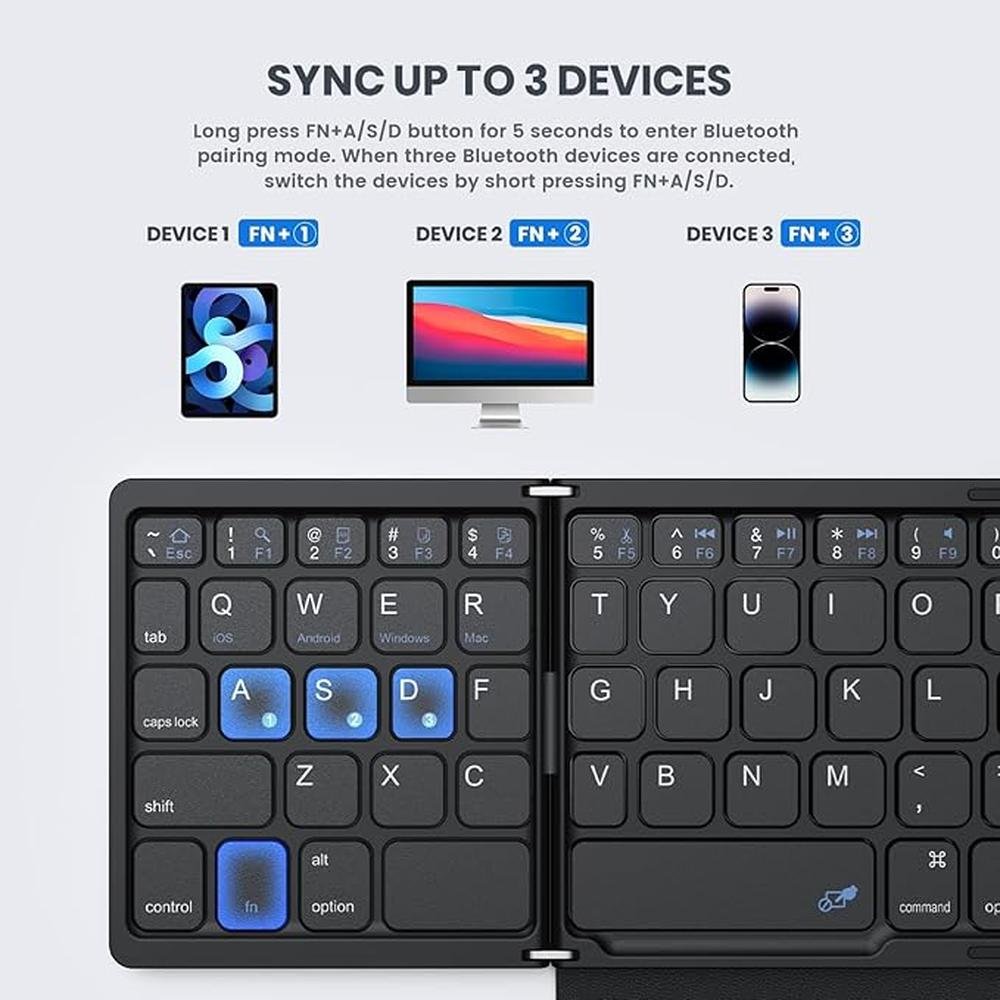 Keyboard Foldable: Premium Foldable Bluetooth Keyboard with – Close-up Detail