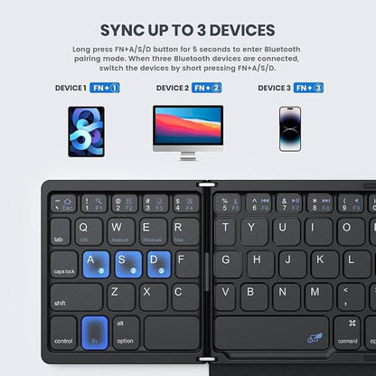 Keyboard Foldable: Premium Foldable Bluetooth Keyboard with – Close-up Detail