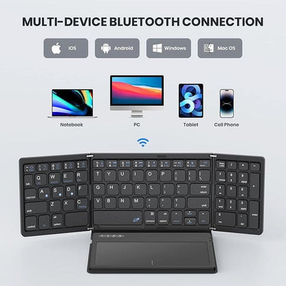Keyboard Foldable: Premium Foldable Bluetooth Keyboard with – In Use