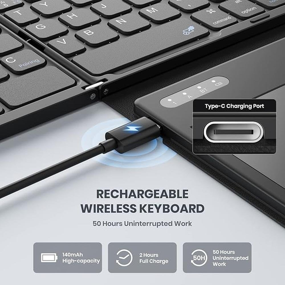 Keyboard Foldable: Premium Foldable Bluetooth Keyboard with – Packaging