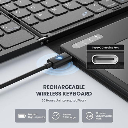 Keyboard Foldable: Premium Foldable Bluetooth Keyboard with – Packaging