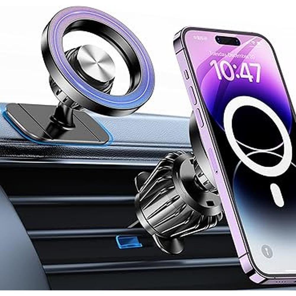 Car Phone Mount: Magsafe Car Mount 20 Strong Magnets – Front View