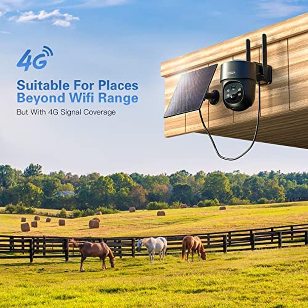 Security Camera: Xega 4G LTE Cellular Security Camera Solar – Side View