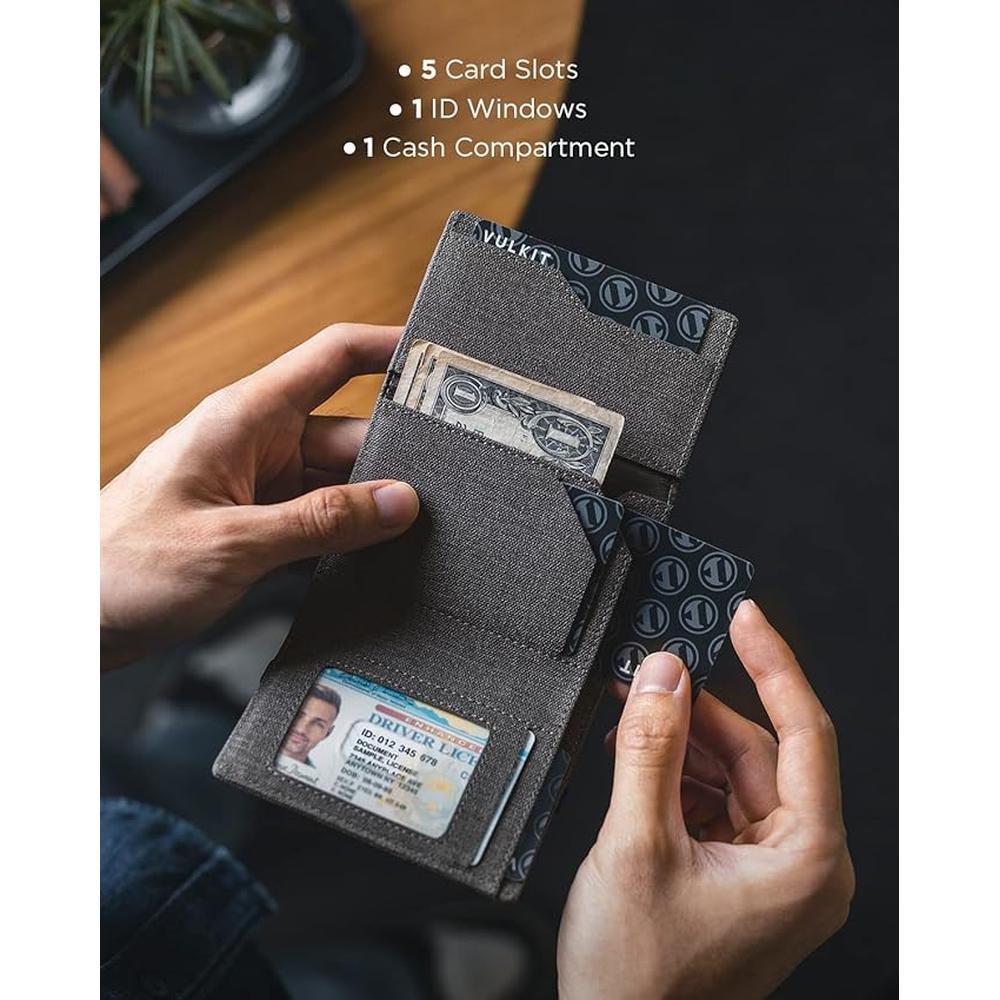 Vulkit Airtag Wallet: Mens Pop-up Credit Card Wallet with – Close-up Detail