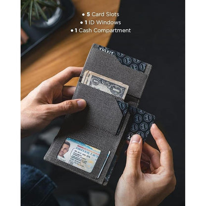 Vulkit Airtag Wallet: Mens Pop-up Credit Card Wallet with – Close-up Detail