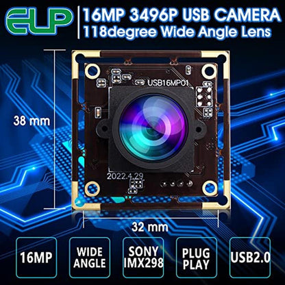 Camera ELP: ELP 16MP Wide Angle USB Camera Module – Side View