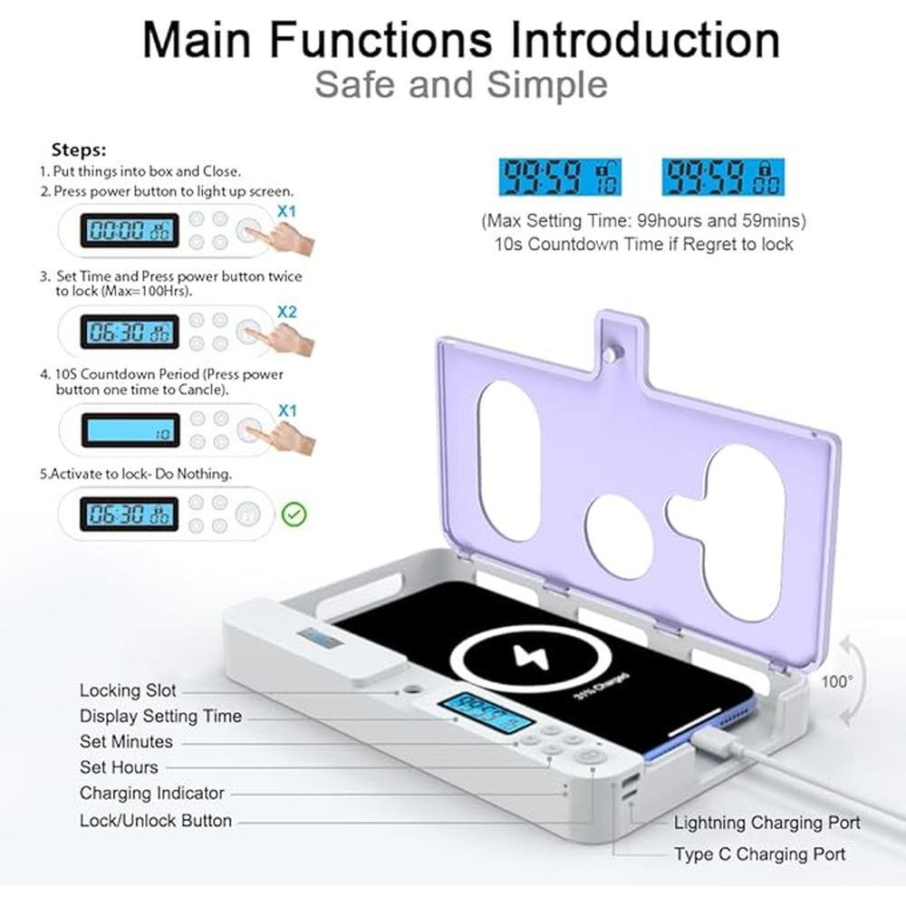 Phone Timer: Premium Portable Lock Box for iPhone and – Close-up Detail