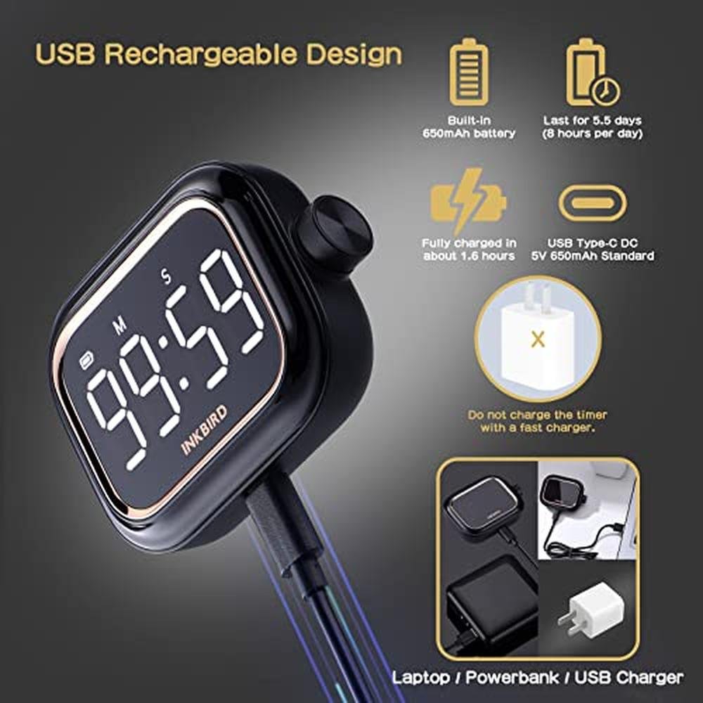 Digital Timer for Cooking: Inkbird Rechargeable 4-Levels – In Use