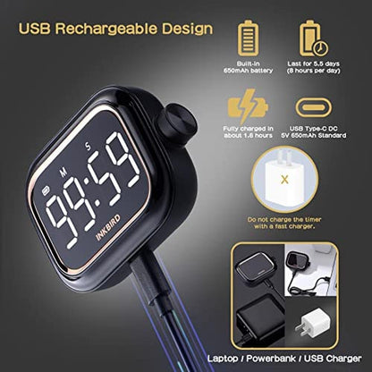 Digital Timer for Cooking: Inkbird Rechargeable 4-Levels – In Use