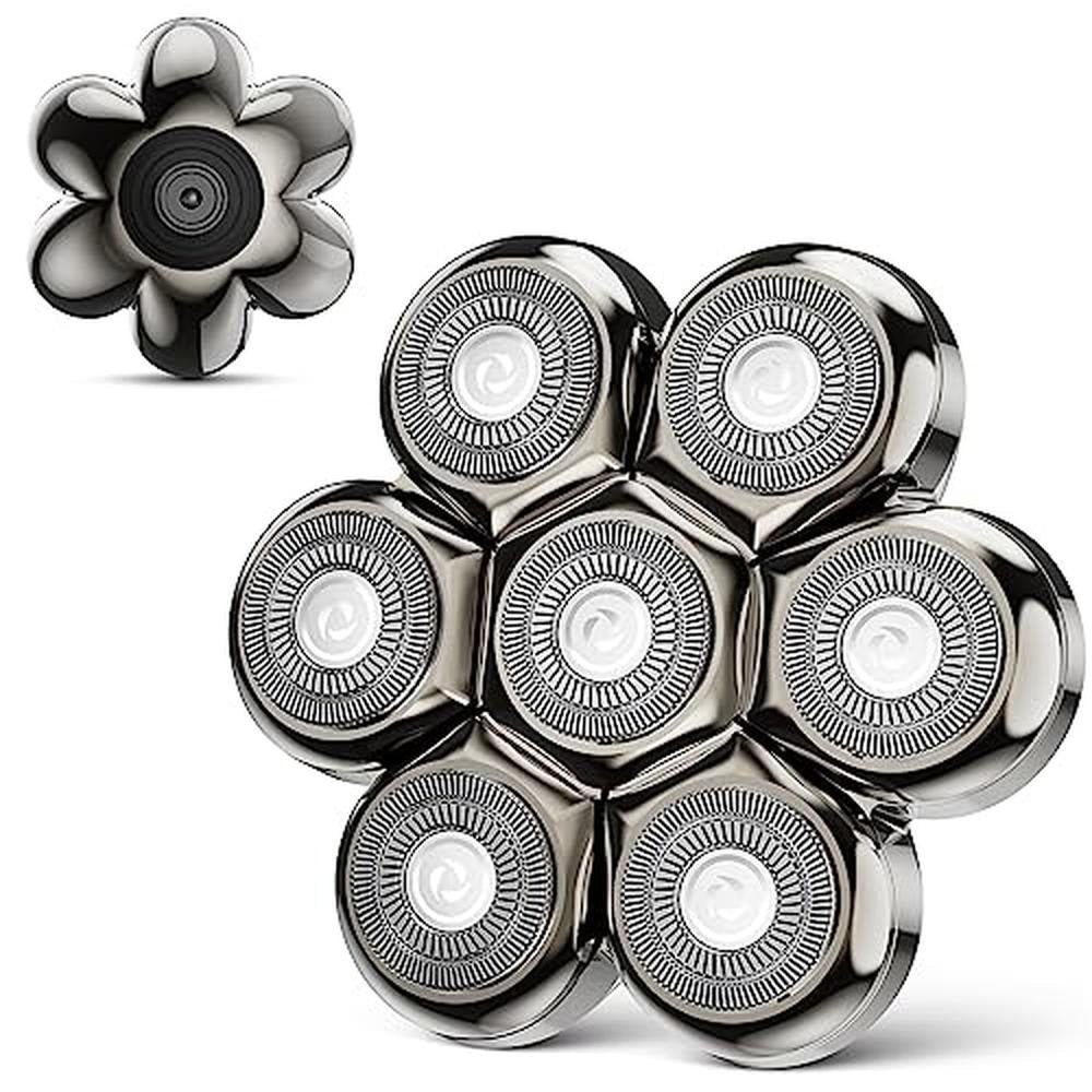High-End 7-Blade Floating Replacement Shaving Heads for Wet – Front View