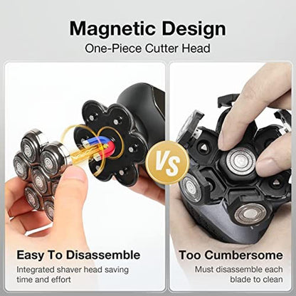 High-End 7-Blade Floating Replacement Shaving Heads for Wet – Close-up Detail