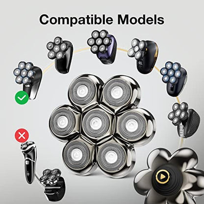 High-End 7-Blade Floating Replacement Shaving Heads for Wet – In Use