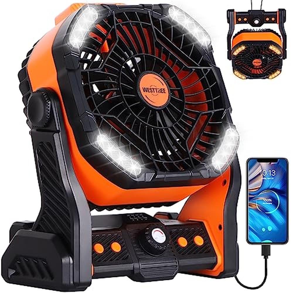 Fan Battery: WESTTREE 20000mAh Battery Powered Fan – Front View