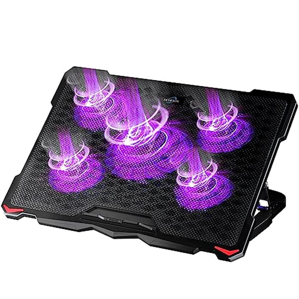 Aicheson Laptop Cooling Pad: 5 Fans Computer Cooler Stand – Front View