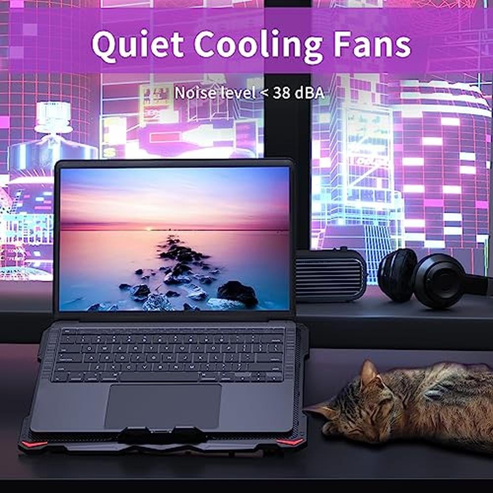 Aicheson Laptop Cooling Pad: 5 Fans Computer Cooler Stand – Close-up Detail