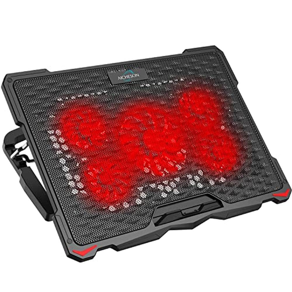 Aicheson Laptop Cooling Pad: 5 Fans Computer Cooler Stand – In Use