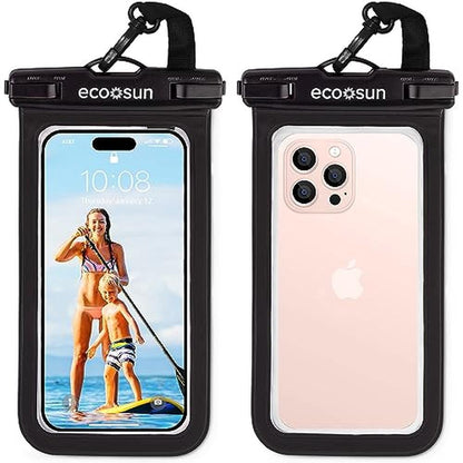 Waterproof Phone Pouch: Eco Sun Black/Black Designed in – Front View