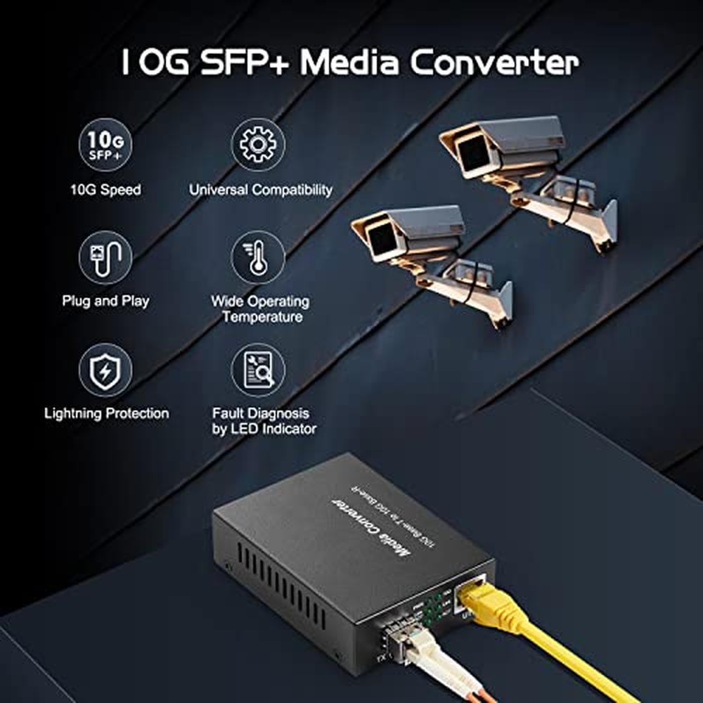 MokerLink 10 Gigabit SFP to 10G RJ45 Converter – Side View