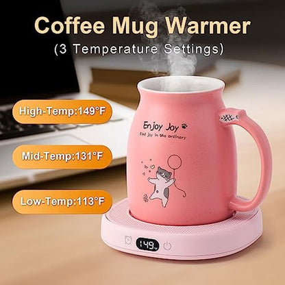 Mug Warmer: Bsigo Cute Cat Mug Set Electric Smart Mug – Side View