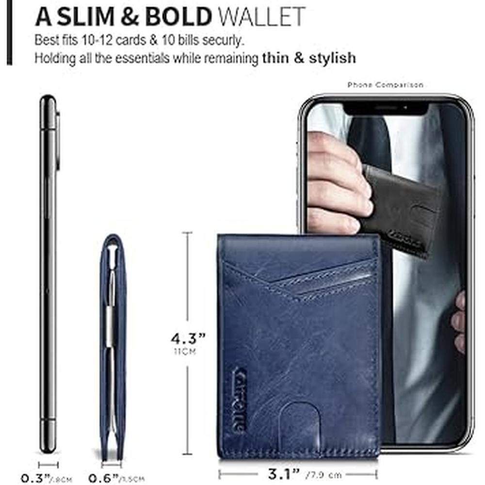 Wallet Kaifong: KAIFONG Mens Wallet for Airtag – Side View