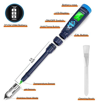 Soil pH Testing Solutions: YINMIK Professional Digital pH – Side View