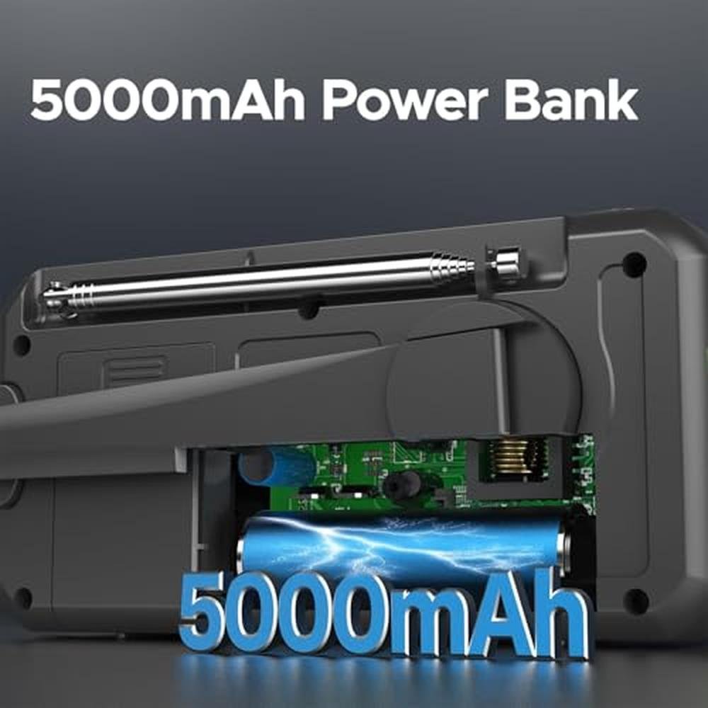 Crank Radio: Emergency Radio Weather Radios 5000mAh Solar – Close-up Detail