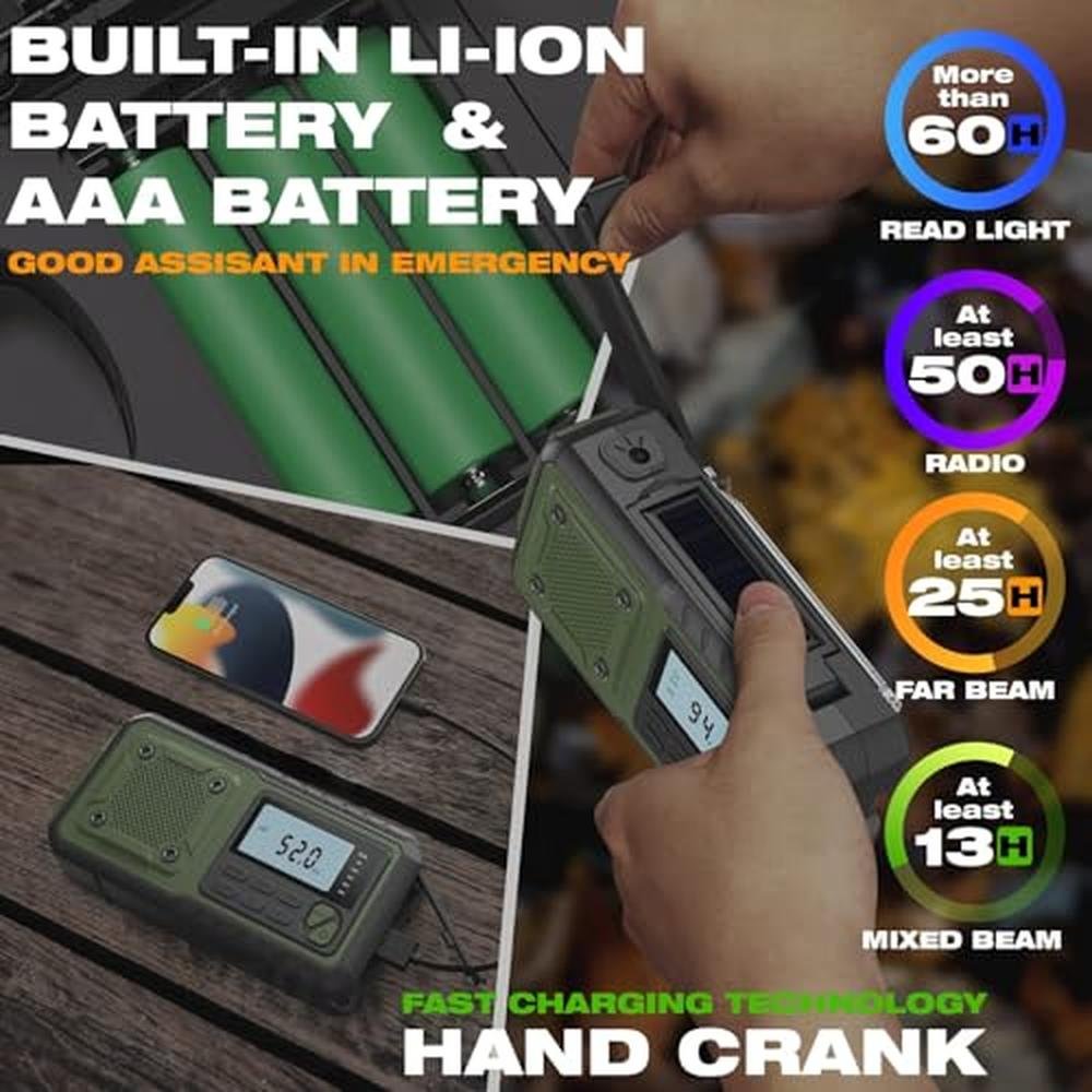 Crank Radio: Emergency Radio Weather Radios 5000mAh Solar – In Use