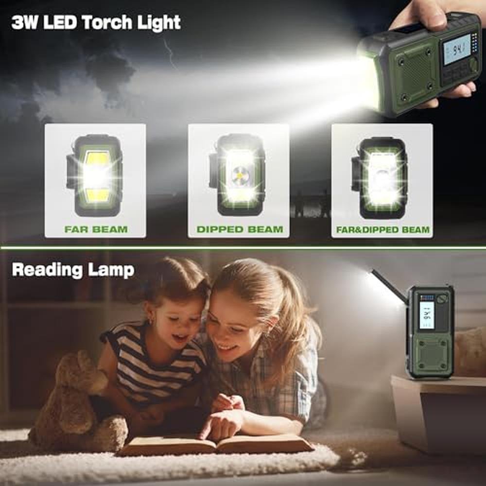 Crank Radio: Emergency Radio Weather Radios 5000mAh Solar – Packaging