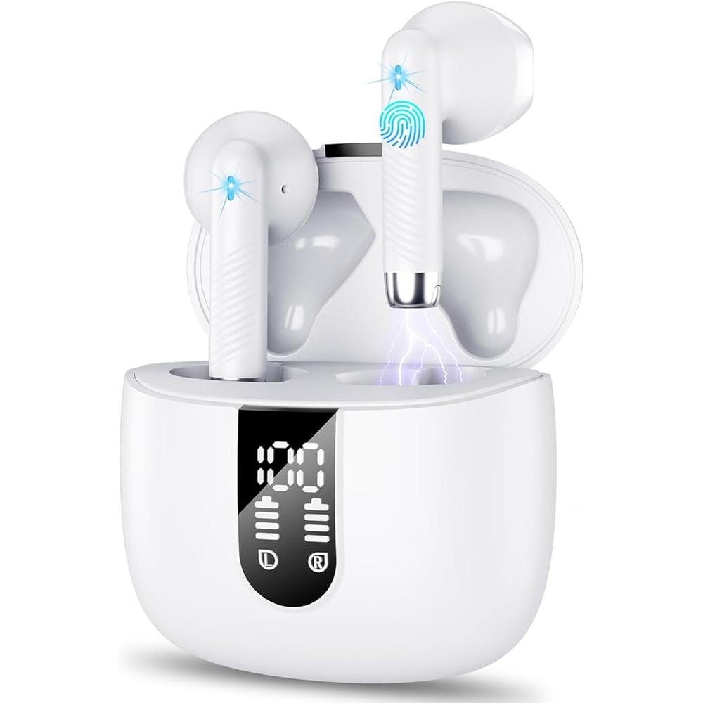 Wireless Earbud Bluetooth 5.3 Headphones with Clear Sound – Front View