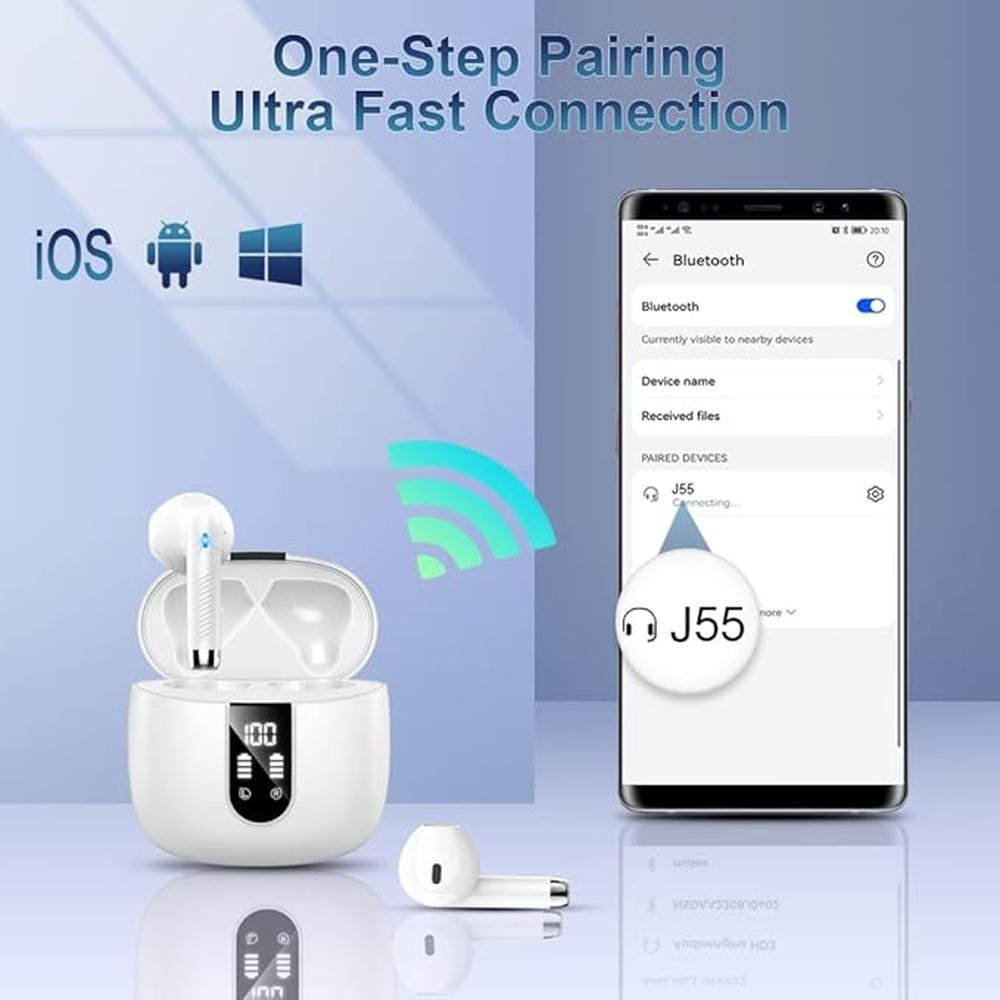 Wireless Earbud Bluetooth 5.3 Headphones with Clear Sound – Close-up Detail