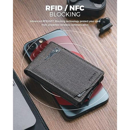 Vulkit Pop Up Wallet: Vulkit Premium Leather RFID Blocking – Close-up Detail