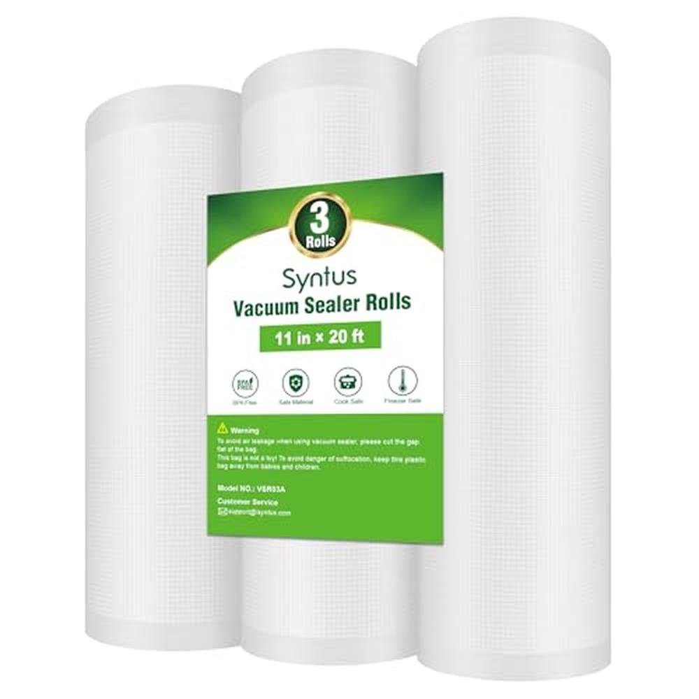 Vacuum Sealer Bags for Food: Syntus 3 Rolls 11x20 – Front View