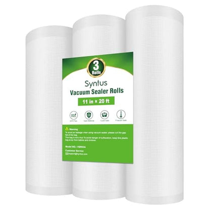 Vacuum Sealer Bags for Food: Syntus 3 Rolls 11x20 – Front View