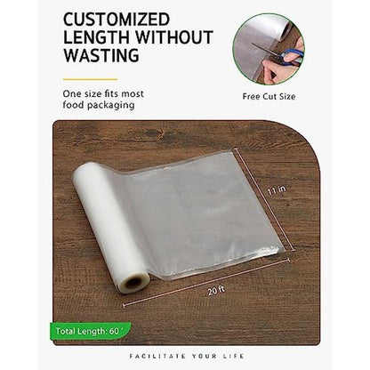 Vacuum Sealer Bags for Food: Syntus 3 Rolls 11x20 – Side View