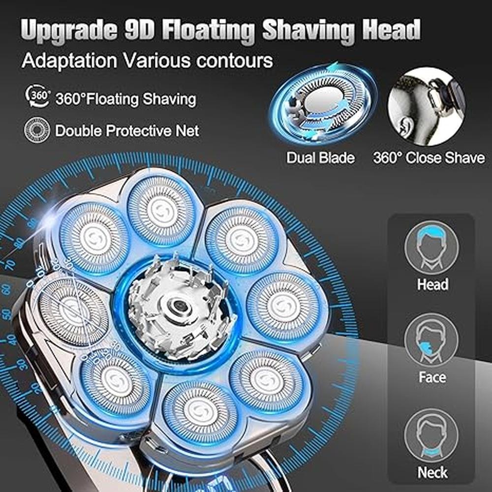 Head Shaver: 9D Electric Head Shaver for Bald Men Upgraded – Close-up Detail