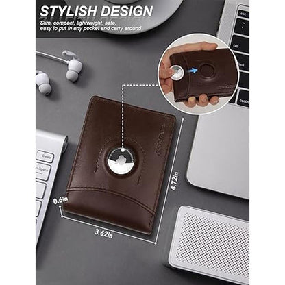 Airtag Wallet: Jowlroel Bifold RFID Blocking Leather Wallet – Side View