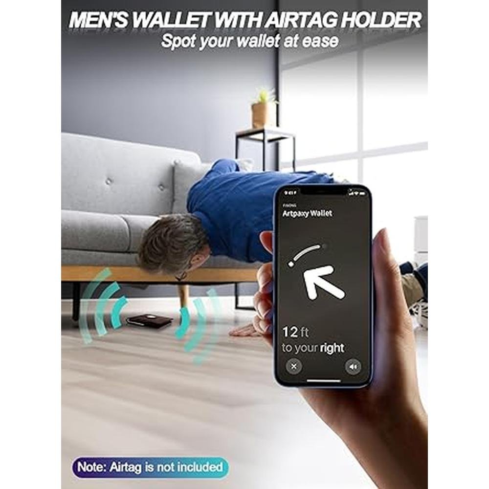 Airtag Wallet: Jowlroel Bifold RFID Blocking Leather Wallet – Packaging