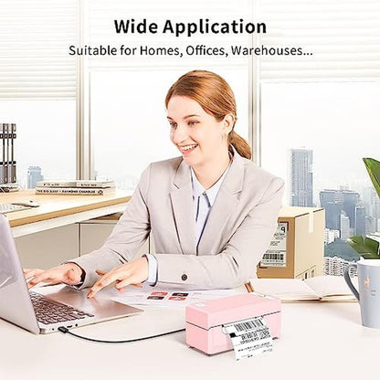 Label Printer: JADENS Bluetooth Thermal 4x6 Pink Wireless – Packaging