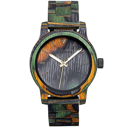 Men Wooden Watch: BOBO BIRD Fashion Quartz Analog Wristwatch – Front View