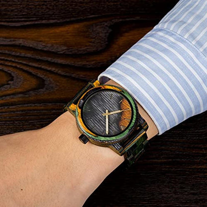 Men Wooden Watch: BOBO BIRD Fashion Quartz Analog Wristwatch – Side View