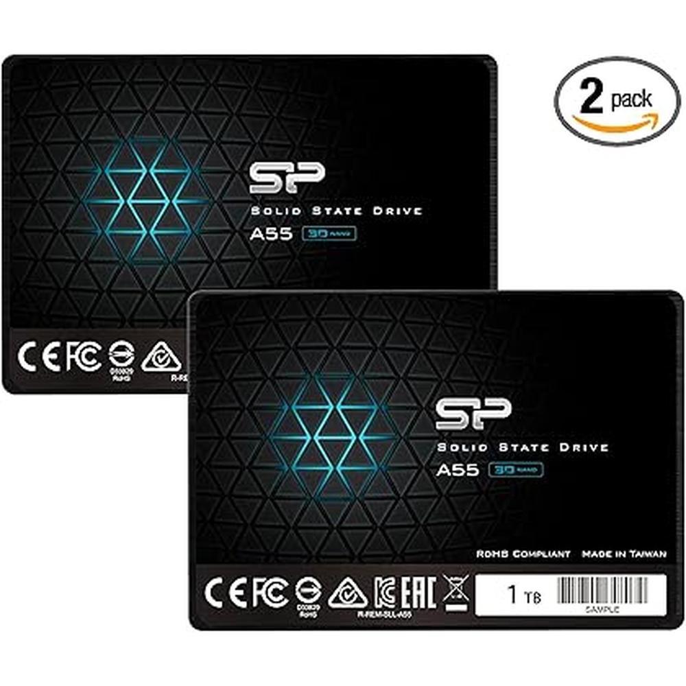 Silicon Power 2-Pack 1TB SSD: A55 SLC Cache – Front View